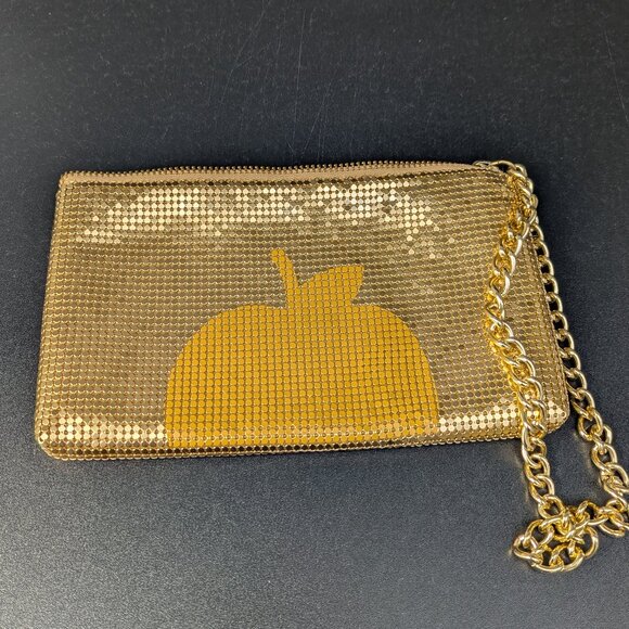 DKNY Gold apple metal sequence wristlet clutch - Picture 1 of 4